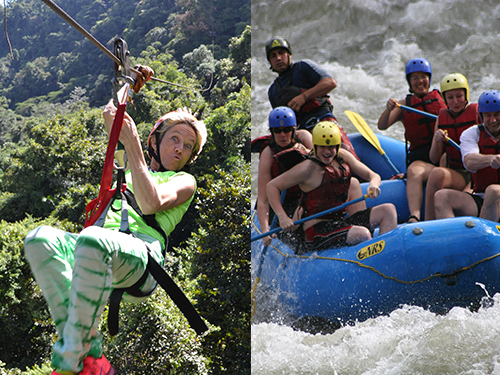 One day Costa Rica Combo Tour Canopy Rafting